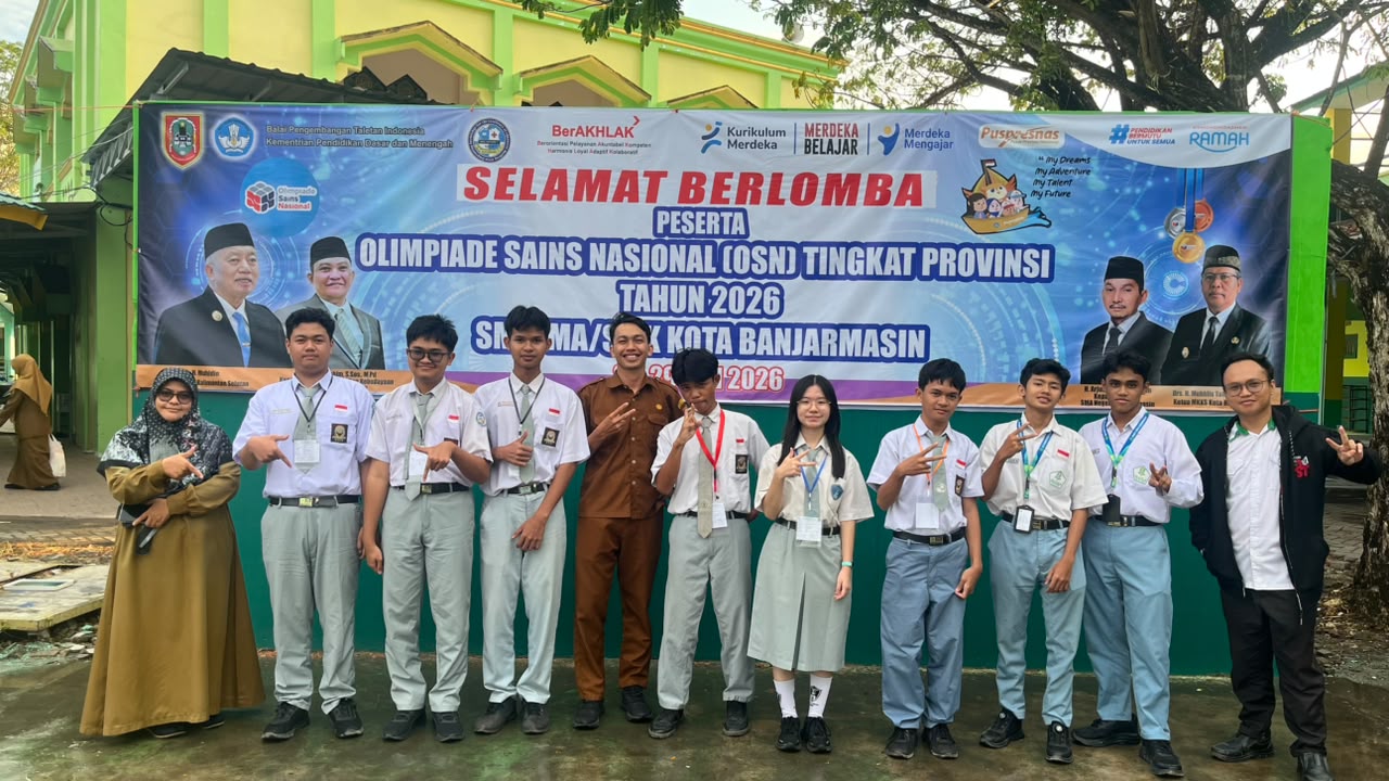 Tiga Murid MAN 2 Kota Banjarmasin Wakili Kotamadya pada Seleksi OSN Tingkat Provinsi 2026